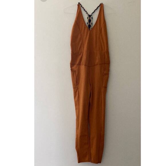 New Free People MOVEMENT Go The Distance Unitard $148 X-SMALL Brownish Orange - Picture 3 of 7